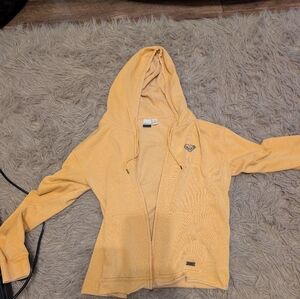 Roxy Yellow Zip Up Hoodie with Blue Graphic